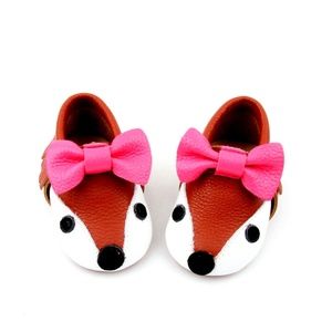 Little Fox Baby Moccasins with Anti-Slip Soles